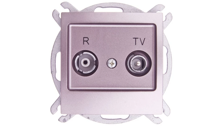 IMPRESJA Gniazdo antenowe RTV przelotowe 16dB tytan GPA-16YP/m/23