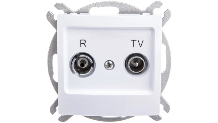 IMPRESJA Gniazdo antenowe RTV przelotowe 16dB białe GPA-16YP/m/00