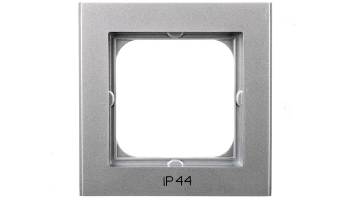 SONATA Ramka pojedyncza do łączników IP44 srebro mat RH-1R/38