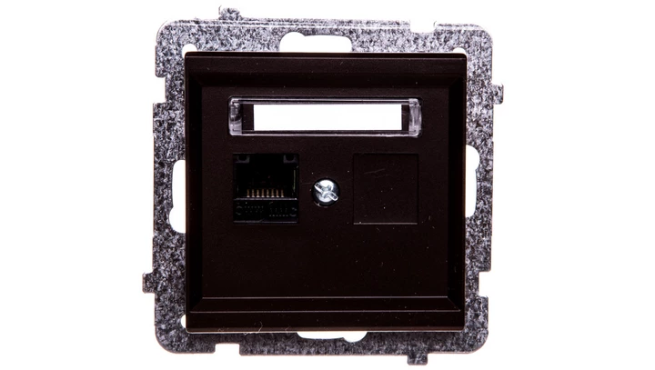 SONATA Gniazdo komputerowe pojedyncze RJ45 kat.5e czekoladowy metalik KRONE GPK-1R/K/m/40