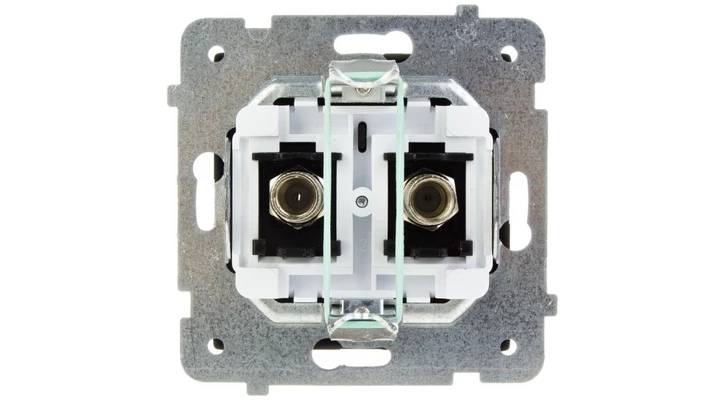 SONATA Gniazdo antenowe podwójne typu F czarny metalik GPA-2RF/m/33