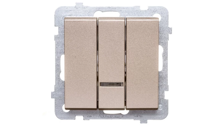 SONATA Łącznik potrójny z podświetleniem szampański złoty ŁP-13RS/m/39