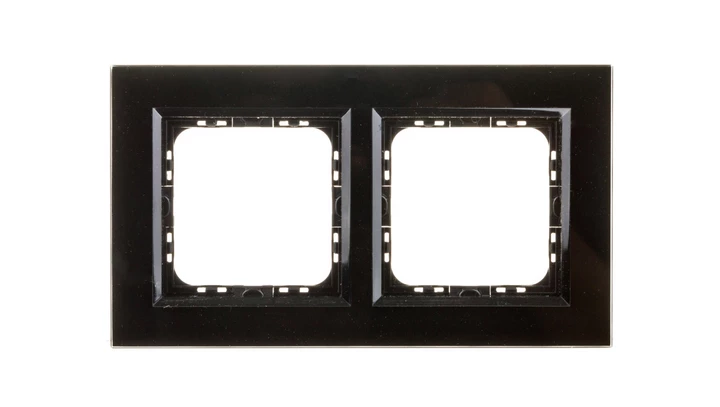 SONATA Ramka podwójna czarne szkło / czarna R-2RGC/32/25