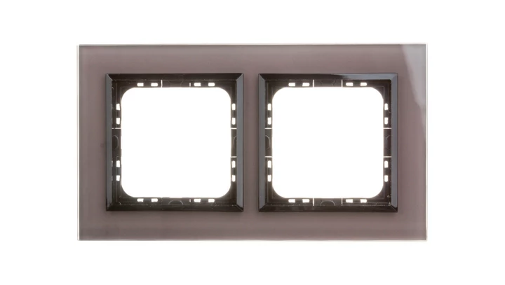 SONATA Ramka podwójna szare szkło / czarna R-2RGC/41/25