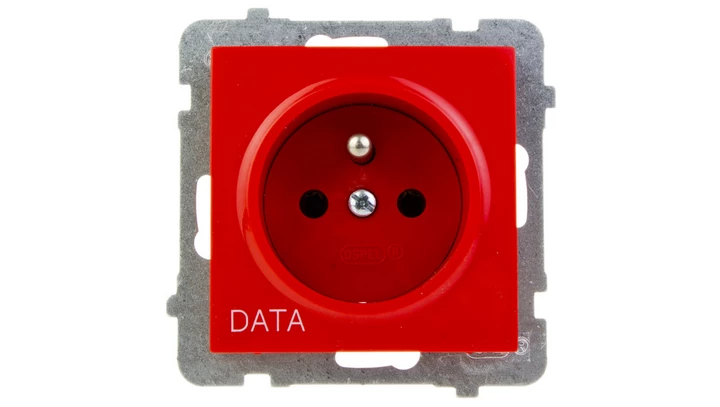 AS Gniazdo pojedyncze z/u DATA czerwone GP-1GZD/m/00