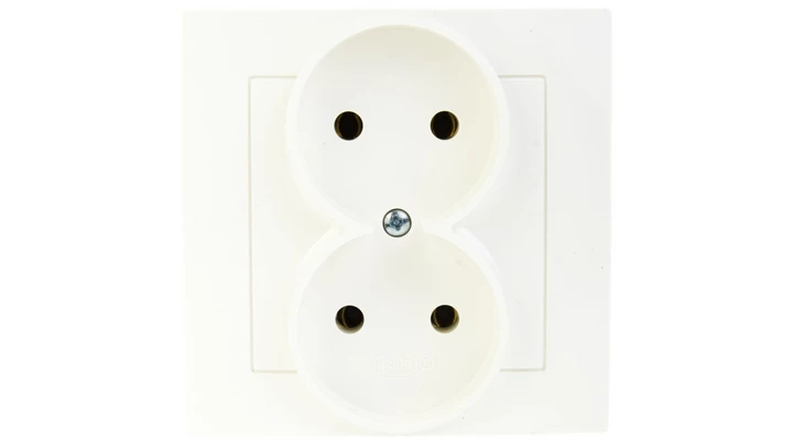 AS Gniazdo podwójne b/u ecru GP-2G/27