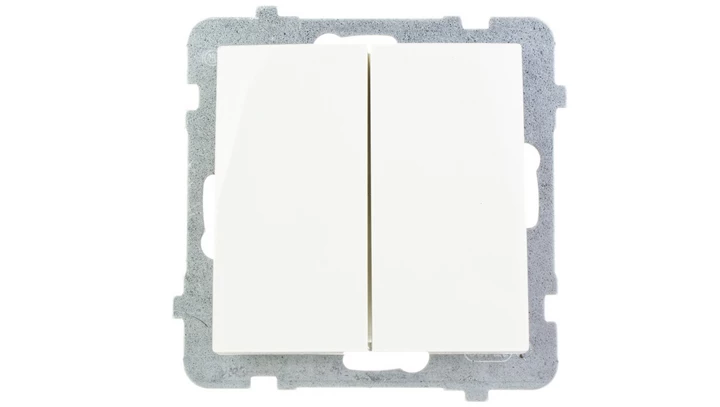 AS Przycisk podwójny zwierny ecru ŁP-17G/m/27