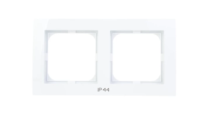 AS Ramka podwójna do łączników IP44 biała RH-2G/00