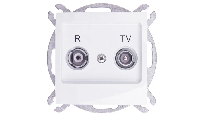 IMPRESJA Gniazdo antenowe RTV przelotowe 14dB białe GPA-14YP/m/00