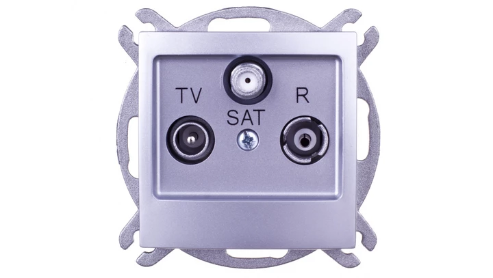 IMPRESJA Gniazdo antenowe RTV-SAT przelotowe srebrne GPA-YSP/m/18