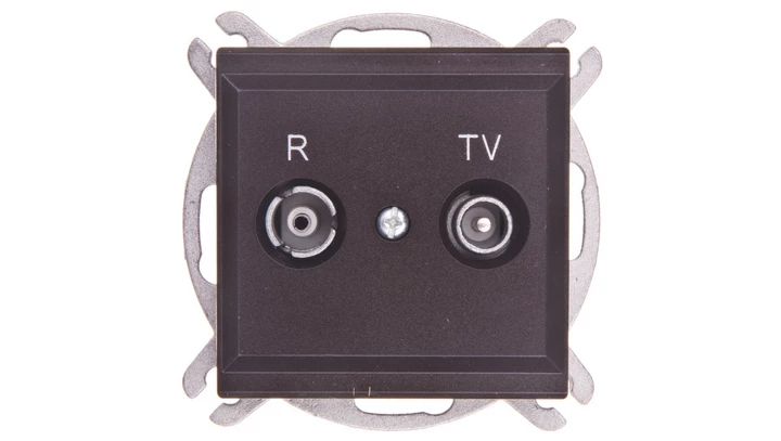 SONATA Gniazdo antenowe RTV przelotowe 14dB czekoladowy metalik GPA-14RP/m/40