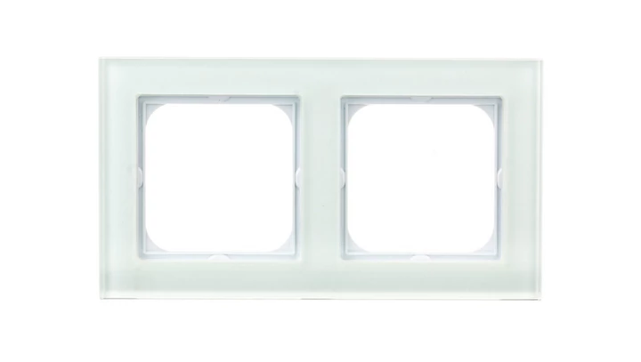 SONATA Ramka podwójna białe szkło R-2RG/31