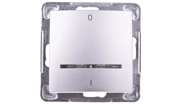 IMPRESJA Łącznik podwójny z podświetleniem srebrny ŁP-11YS/m/18