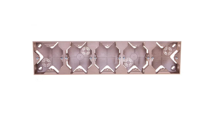 IMPRESJA Puszka natynkowa pięciokrotna złoty metalik PNP-5Y/28