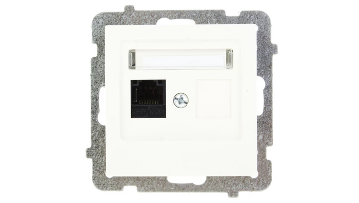 AS Gniazdo komputerowe pojedyncze RJ45 kat.5e MMC ecru GPK-1G/K/m/27