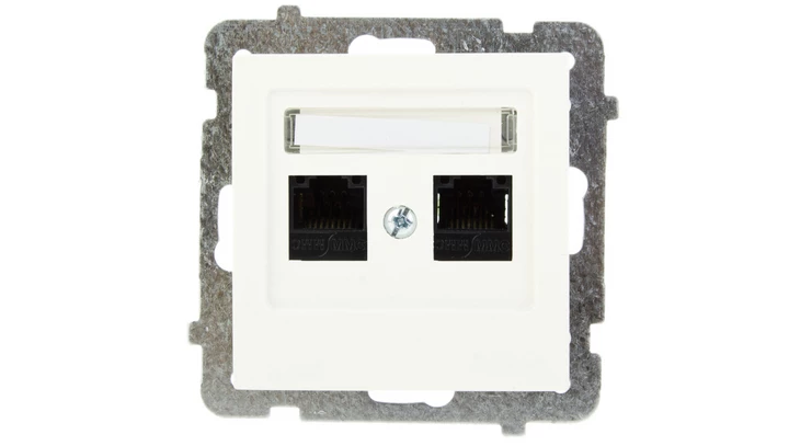 AS Gniazdo komputerowe podwójne RJ45 kat.5e MMC ecru GPK-2G/K/m/27