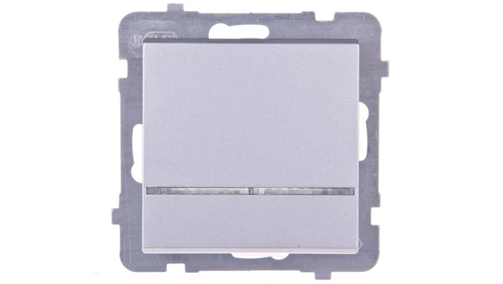 SONATA Łącznik pojedynczy z podświetleniem srebro mat ŁP-1RS/m/38