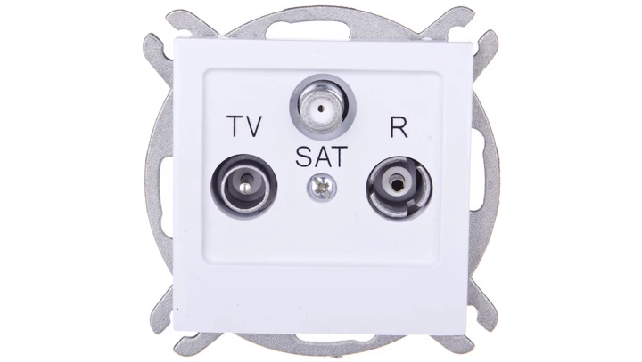 AS Gniazdo antenowe RTV-SAT przelotowe białe GPA-GSP/m/00