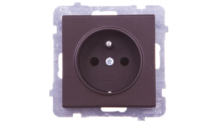 SONATA Gniazdo pojedyncze z/u czekoladowy metalik GP-1RZ/m/40