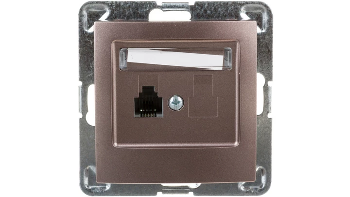 IMPRESJA Gniazdo telefoniczne pojedyncze RJ11 tytan GPT-1Y/m/23