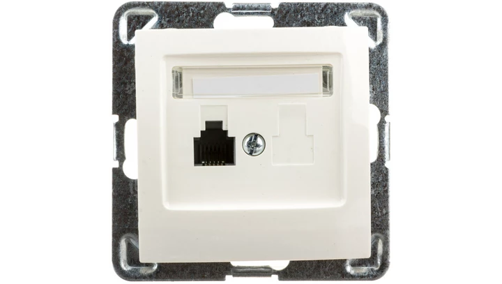 IMPRESJA Gniazdo telefoniczne pojedyncze RJ11 ecru GPT-1Y/m/27