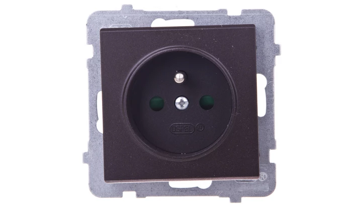 SONATA Gniazdo pojedyncze z/u z przesłonami czekoladowy metalik GP-1RZP/m/40