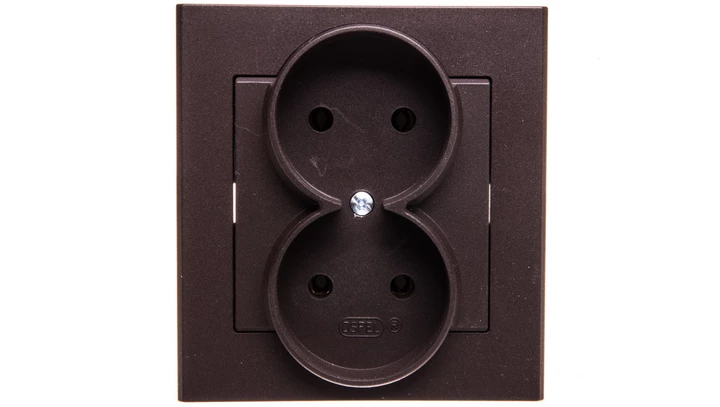 SONATA Gniazdo podwójne b/u czekoladowy metalik GP-2R/40