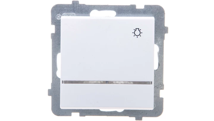 SONATA Przycisk /światło/ z podświetleniem biały ŁP-5RS/m/00