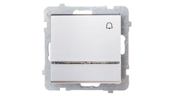 SONATA Przycisk /dzwonek/ z podświetleniem srebrny mat ŁP-6RS/m/38