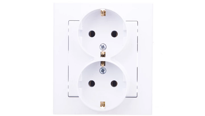 SONATA Gniazdo podwójne z/u Schuko białe GP-2RS/00