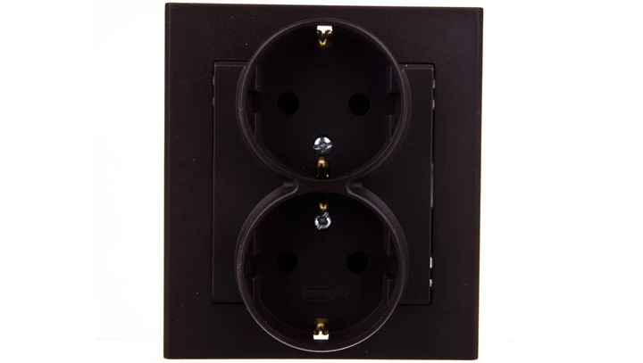 SONATA Gniazdo podwójne z/u Schuko czekoladowy metalik GP-2RS/40