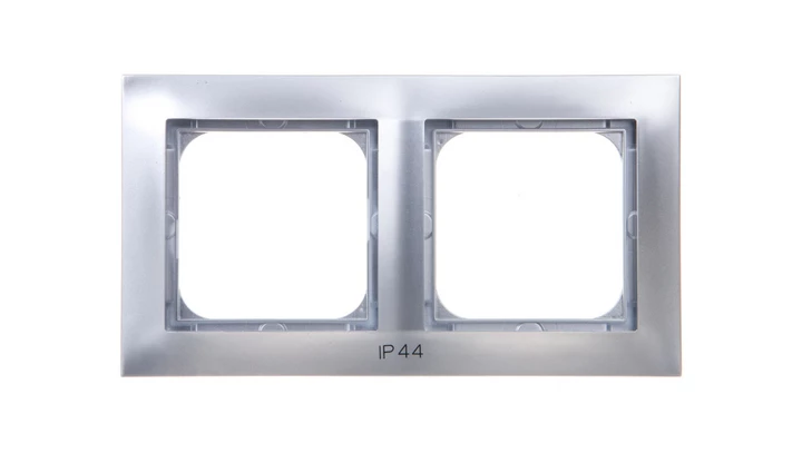 IMPRESJA Ramka podwójna do łączników IP44 srebrna RH-2Y/18