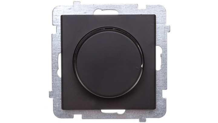 SONATA Ściemniacz przyciskowo-obrotowy /żarowy i halogenowy/ czarny metalik ŁP-8R/m/33