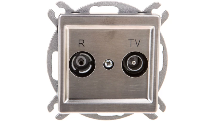 SONATA Gniazdo antenowe RTV przelotowe 10dB stal inox GPA-10RMP/m/37