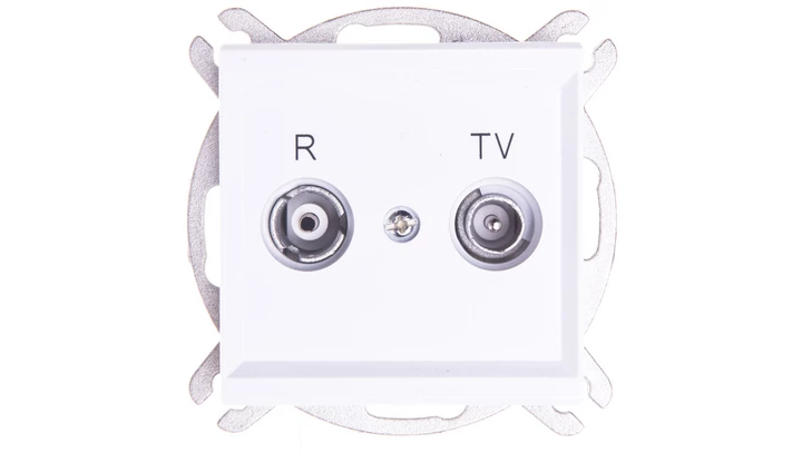 SONATA Gniazdo antenowe RTV przelotowe 10dB białe GPA-10RP/m/00