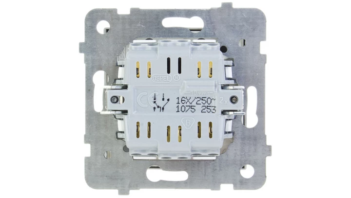 SONATA Łącznik schodowy + pojedynczy srebro mat ŁP-9R/m/38