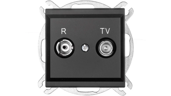 SONATA Gniazdo antenowe RTV zakończeniowe 10dB czarny metalik GPA-10RPZ/m/33