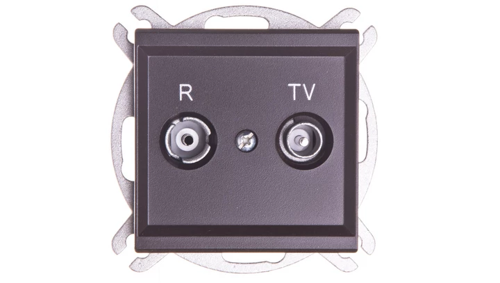 SONATA Gniazdo antenowe RTV zakończeniowe 10dB czekoladowy metalik GPA-10RPZ/m/40