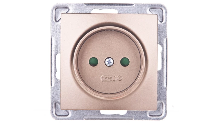 IMPRESJA Gniazdo pojedyncze b/u z przesłonami złoty metalik GP-1YP/m/28