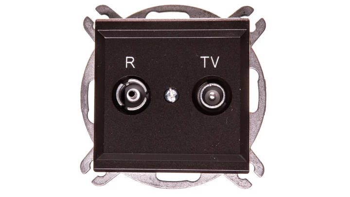 SONATA Gniazdo antenowe RTV przelotowe 16dB czekoladowy metalik GPA-16RP/m/40