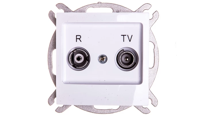 IMPRESJA Gniazdo antenowe RTV przelotowe 10dB białe GPA-10YP/m/00