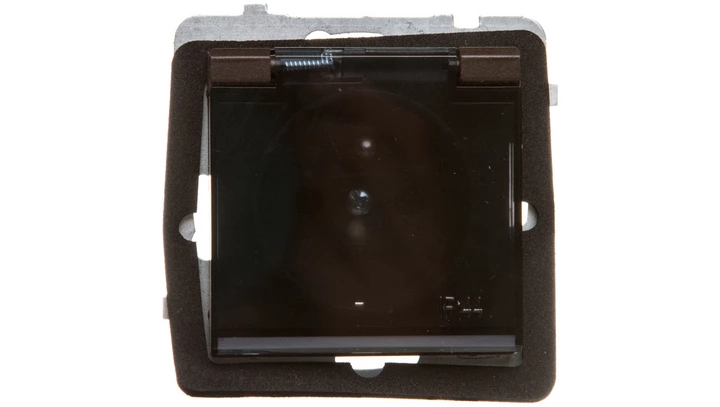 SONATA Gniazdo bryzgoszczelne z/u IP44 klapka przezroczysta czekoladowy metalik GPH-1RZ/m/40/d