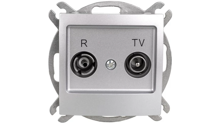 IMPRESJA Gniazdo antenowe RTV zakończeniowe 10dB srebrne GPA-10YPZ/m/18