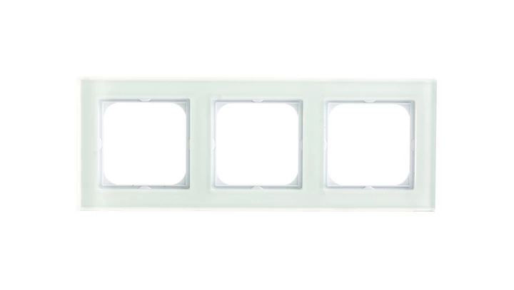 SONATA Ramka potrójna białe szkło R-3RG/31