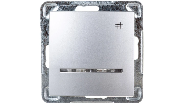 IMPRESJA Łącznik krzyżowy z podświetleniem srebrny ŁP-4YS/m/18