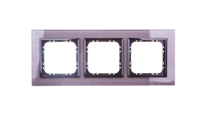 SONATA Ramka potrójna szare szkło / czarna R-3RGC/41/25