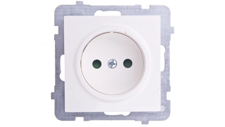 AS Gniazdo pojedyncze b/u z przesłonami ecru GP-1GP/m/27