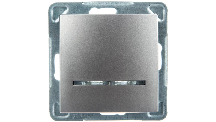 IMPRESJA Łącznik kontrolny z podświetleniem tytan ŁP-12YS/m/23