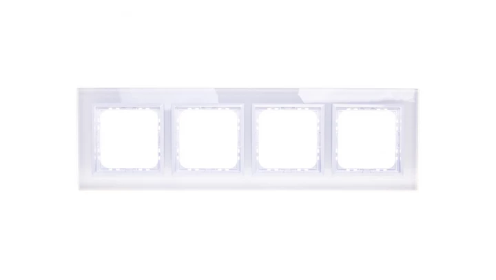 SONATA Ramka poczwórna białe szkło / biały R-4RGC/31/00