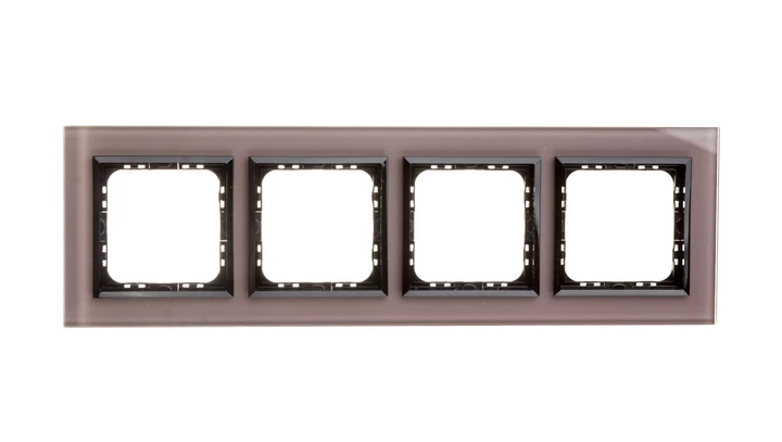 SONATA Ramka poczwórna szare szkło / czarny R-4RGC/41/25